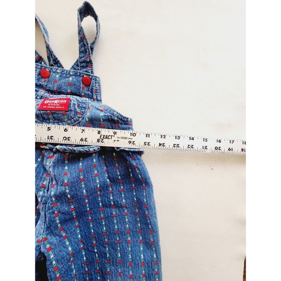 RARE OshKosh B’Gosh Vintage Logo Ruffle Embroidery Spell Out Heart Overalls 3T - Picture 9 of 9